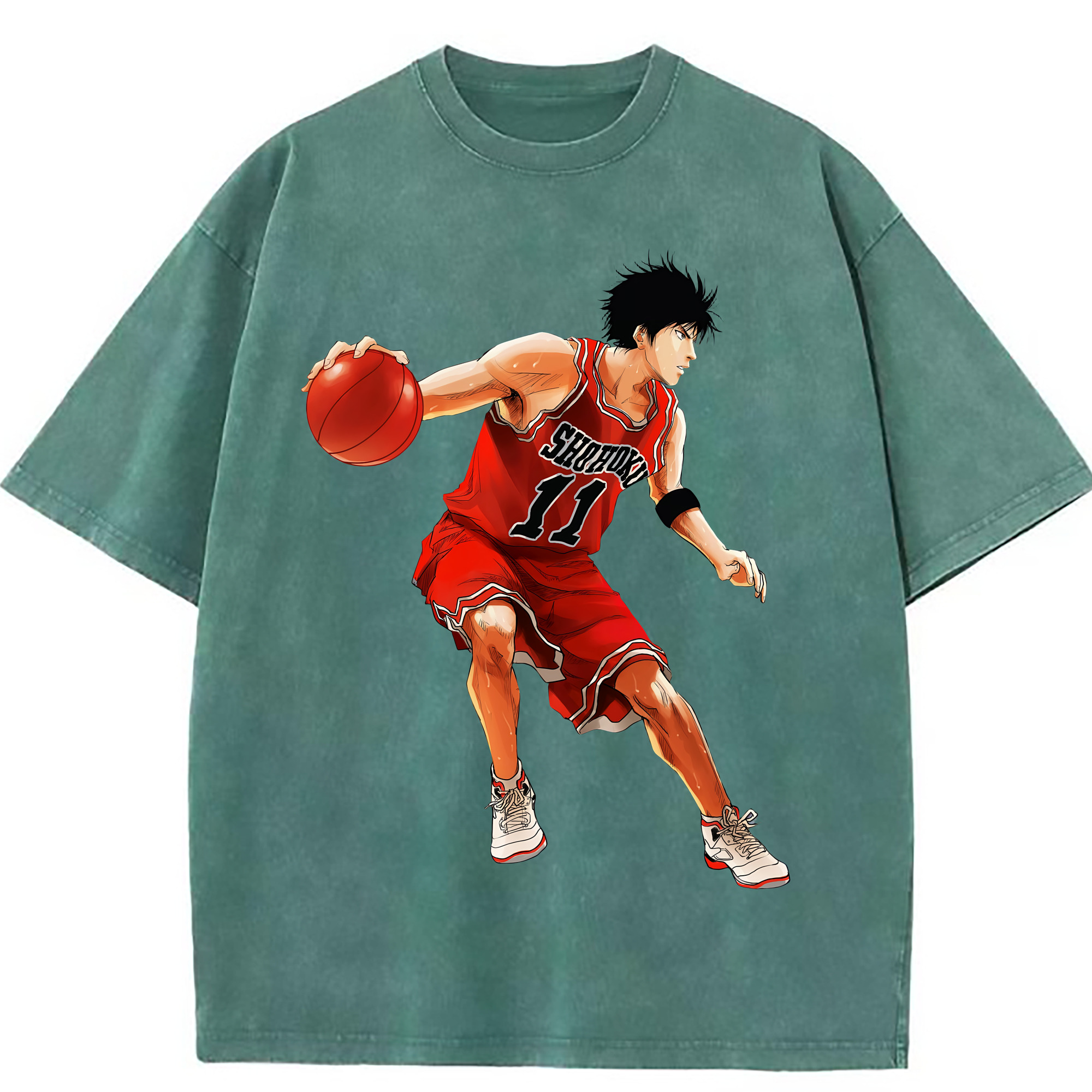 （画像用） SLAM DUNK／スラムダンク 綿100% ヴィンテージ風 半袖Tシャツ（フロントプリント）